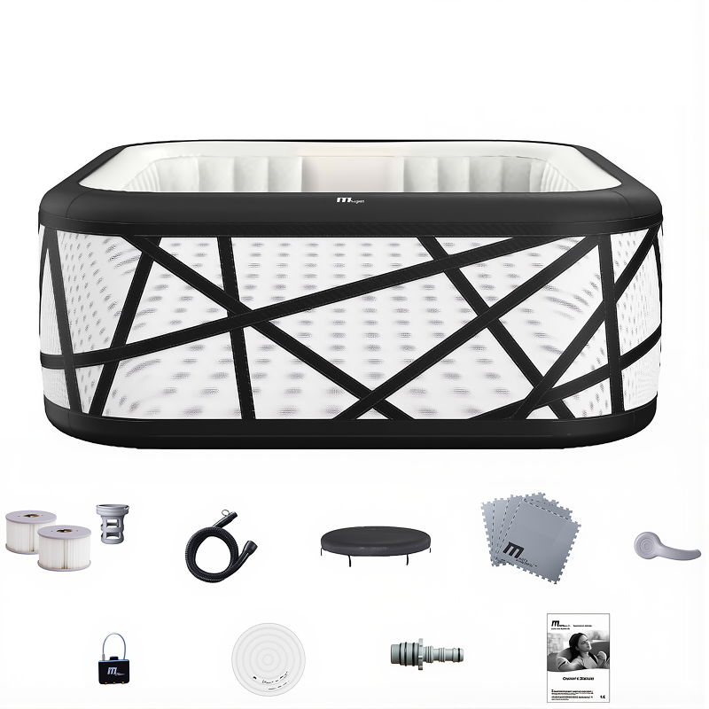 Mspa インフレータブルバスタブ | PTC加熱、スマートコントロール、便利、耐久性、凍結防止機能、濾過循環システム、オゾン殺菌、バブルマッサージ、3段階速度調整、屋外プール、シングルまたは6人用