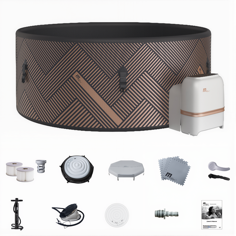 Mspa インフレータブルバスタブ | スマートサーモスタットスイミングプール、UV殺菌およびろ過機能、リモートヒーティング、凍結防止スタンバイモード、屋内および屋外の温泉、マッサージバスタブ、1人または6人で使用可能