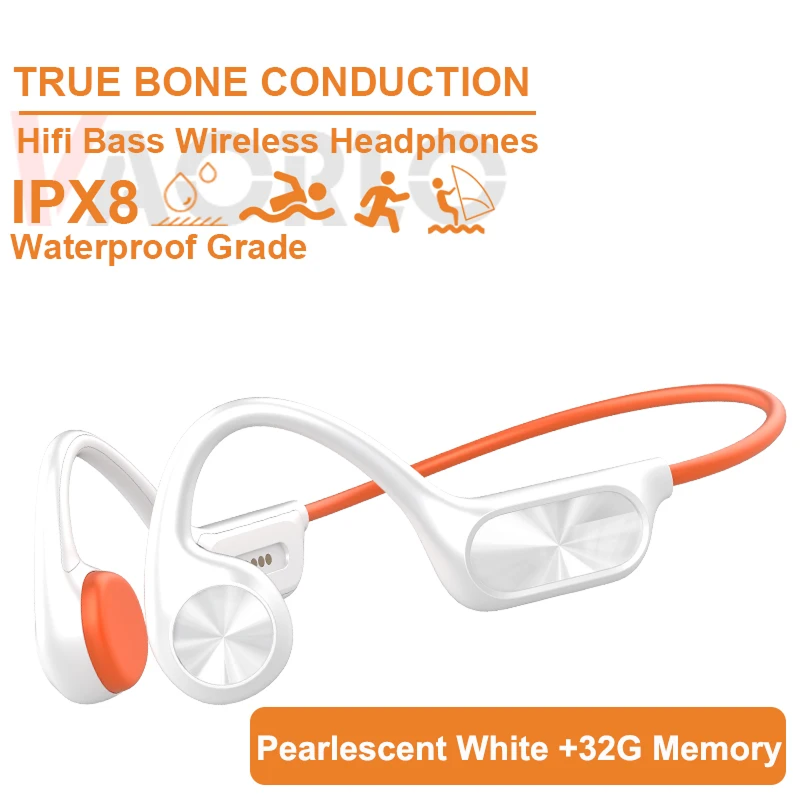 X7 Pro Bone Conduction Swimming Headphones | Bluetooth 5.4, IPX8 Waterproof, 32GB MP3 Player, Open-Ear Sports Headphones with AI Noise Cancellation, 8H+ Battery