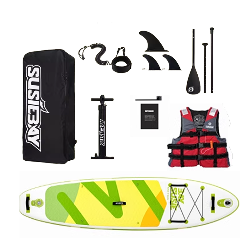 SUSIEBAY インフレータブルサーフボード | スタンディングパドルボード、PVC/EVA素材、DWFテクノロジー、大人の初心者に最適、軽量で持ち運び可能、折りたたみ式、一人乗り/複数人乗り、ウォータースポーツセット、家族でのお出かけ、レジャー、エンターテイメント