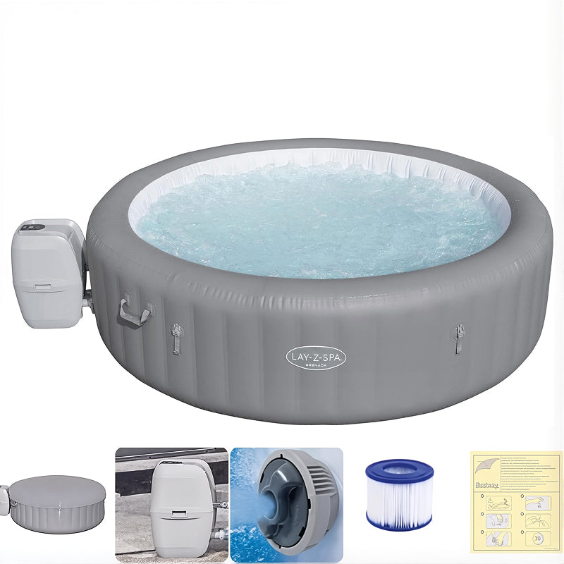 Bestway Circular Inflatable Bathtub | Foaming Massage, Heating and Constant Temperature System, Foldable, As Home Swimming Pools, Bathtubs, Accommodate 2-3 People