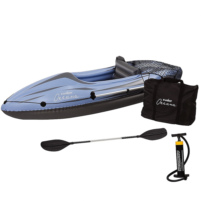 Single-person Inflatable Kayak | Durable, Shock-resistant, Wear-resistant, Thickened, Safe and Stable, Suitable for Fishing Use, 107.87 * 30.31 * 18.90 Inches, Suitable for Outdoor Water Activities, Rescue Equipment, Blue