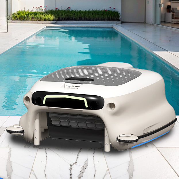 Cordless Pool Robot Cleaner and Solar Power Pool Skimmer Robot Automatic Docking, Remote Controllable.