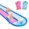 Water Slide | Children's Summer Water Slide, Outdoor Backyard Lawn Water Toy, Water Slide Double-person Slide, Surfboard, Children's Outdoor Toy, PVC Thickened, Water Sprinkler Pad, Equipped with 2 Gas-filled Boards and Raceway Passage
