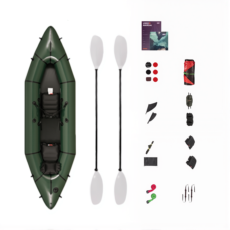 MRS Inflatable Kayak | Big Marlin, Portable and Foldable, Adventure, Fishing, Ultra-light TPU Composite Material, Single Person, Multi-Person, 140.94 * 39.76 Inches, Family, Pet, Travel