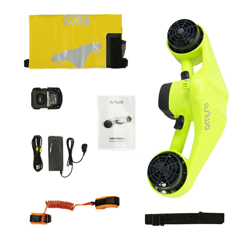 Asiwo Underwater Scooter | Dual Motor, Sea Scooter, Action Camera Mount, 40m Waterproof, Pool Toy, Suitable for Kids/Adults, Scuba, Diving, Snorkeling, Sea Adventures