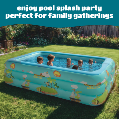 VTR Children's Inflatable Swimming Pool | Three-layer Structure, Multiple Sizes, Foldable, Summer Party Pool, Suitable for All Ages, Indoor or Outdoor Water Games