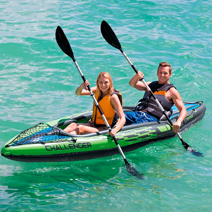 INTEX Single/double Inflatable Kayak | Multi-chamber Design,  Sunproof, Frost-resistant, 138.2 * 29.9 * 15 Inches, Suitable for Outdoor Fishing and Emergency Rescue