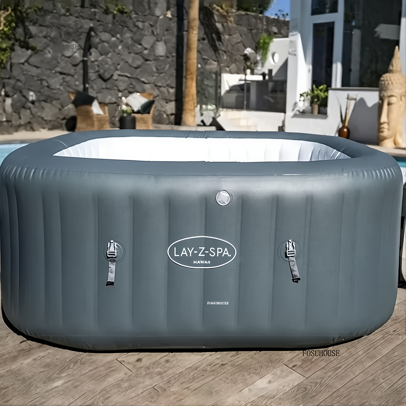 Bestway Square Inflatable Bathtub | Foam and Water Spray Massage, Heating and Constant Temperature System, Foldable, Suitable for Home Swimming Pool,  Bath Basin, 4-6 People