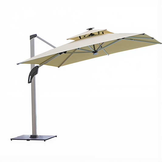 ZIYE Sunshade Umbrella | Windproof Base, Aluminum Alloy Frame, Movable. Equipped with LED Light Strips and Solar Lighting. Suitable for Gatherings,  Camping, Courtyard Shading
