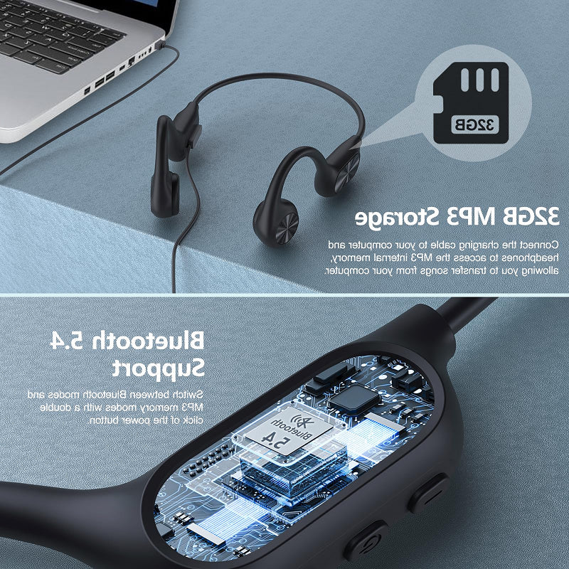 X7 Pro Bone Conduction Swimming Headphones | Bluetooth 5.4, IPX8 Waterproof, 32GB MP3 Player, Open-Ear Sports Headphones with AI Noise Cancellation, 8H+ Battery