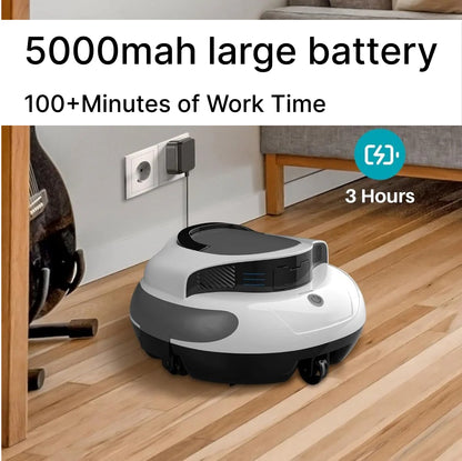 Limpiador de piscinas Pro automático para piscinas enterradas con motores de doble accionamiento de 30 W, autoestacionamiento, ideal para piscinas elevadas de hasta 12 metros, 120 minutos de autonomía, 100 m² (1076 pies cuadrados)