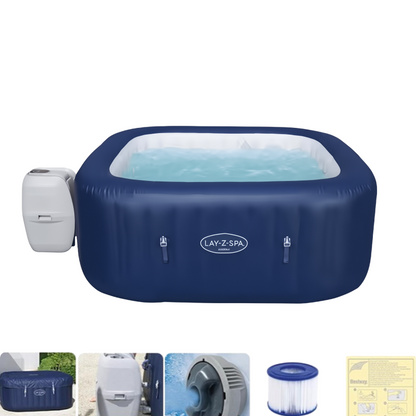 Bestway Square Inflatable Bathtub | Foam Massage, Heating and Constant Temperature System,  Foldable, Suitable for Home Swimming Pool,  Bath Basin,  4-6 People