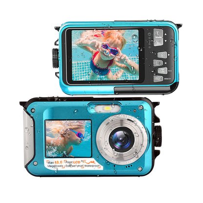 4K Underwater Camera | 56MP Autofocus Dual-Screen 11FT  Waterproof Digital Camera, 32GB Card, Floatable Compact Snorkeling Camera with 1250mAh Battery & Type-C Charging