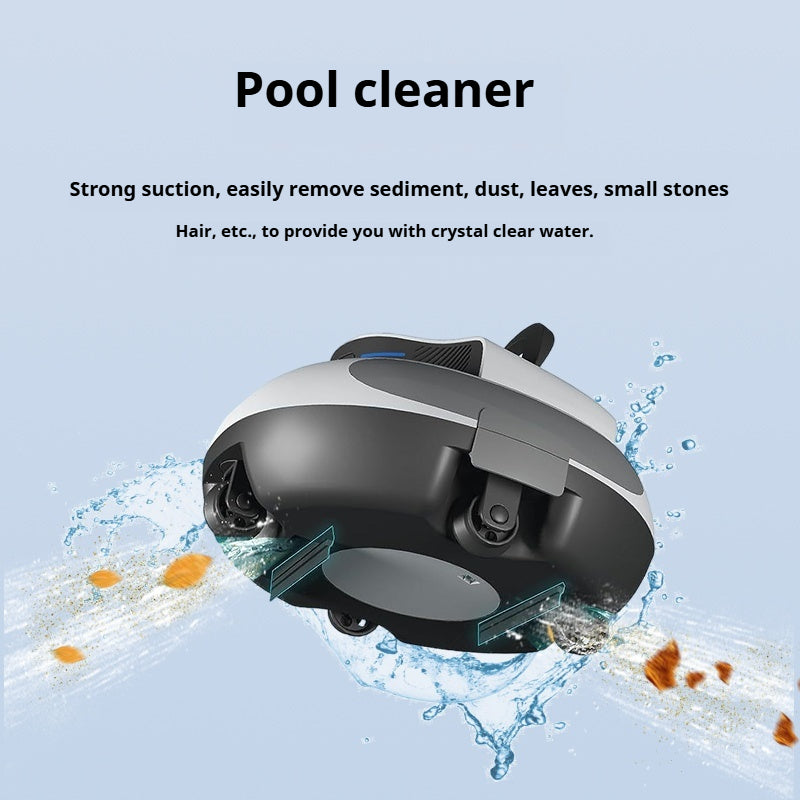 Smart pool cleaner robot Automatic Cordless Robotic Pool Cleaner with 30w Dual-Drive Motors, Self-Parking, Ideal for Above-Ground Pools Up to 40 Feet, 120 Minute Runtime Pool Cleaning Robot Vacuum - VacSphere