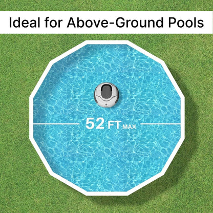 Limpiador de piscinas Pro automático para piscinas enterradas con motores de doble accionamiento de 30 W, autoestacionamiento, ideal para piscinas elevadas de hasta 12 metros, 120 minutos de autonomía, 100 m² (1076 pies cuadrados)