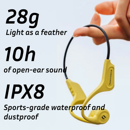 X5 Bone Conduction Bluetooth Headphones | Open-Ear Wireless Earphones for Swimming, Running & Cycling | IPX8 Waterproof | 8h Battery | Magnetic Fast Charging | Lightweight 27g