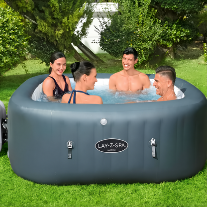 Bestway Square Inflatable Bathtub | Foam and Water Spray Massage, Heating and Constant Temperature System, Foldable, Suitable for Home Swimming Pool,  Bath Basin, 4-6 People