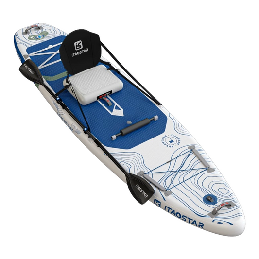 ITAOSTAR Inflatable Paddle Board Kayak Set | Wide Standing Paddle Board,SUP, PVC/EVA, Portable and Easy To Carry, Suitable for Single Person, Family or Pet Paddling, Outdoor Exploration, Emergency Rescue