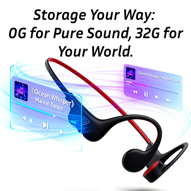 SENGIRNY Bone Conduction Bluetooth Headphones | Open-Ear Wireless Sports Earphones with 16GB MP3 Storage | IPX8 Waterproof for Swimming, Running & Cycling | Bluetooth 5.3 | 10h Battery | Secure Fit | 26g