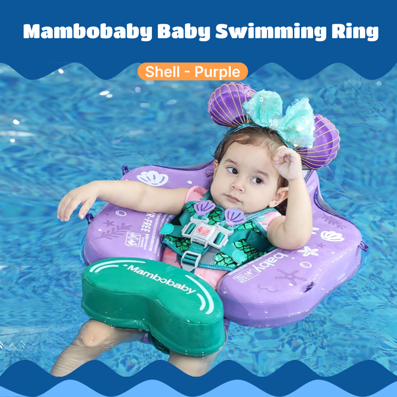 Mambobaby Baby Swimming Ring | Infant Swimming Ring, Swimming Trainer, Lying Style Water Swimming Ring, Anti-slip Design, Sun Protection Function, Adjustable Size, Non-inflatable Swimming Ring, Swimming Training Use