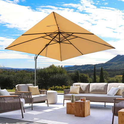 ZIYE Sunshade Umbrella | Windproof Base, Aluminum Alloy Frame, Movable. Equipped with LED Light Strips and Solar Lighting. Suitable for Gatherings,  Camping, Courtyard Shading