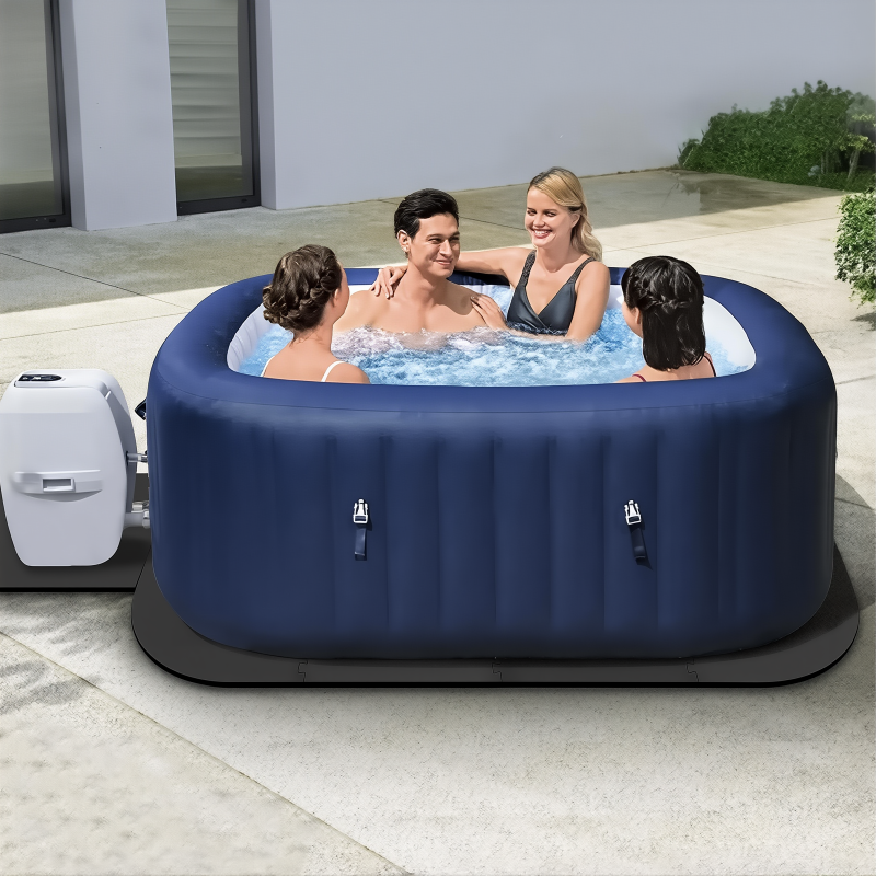 Bestway Square Inflatable Bathtub | Foam Massage, Heating and Constant Temperature System,  Foldable, Suitable for Home Swimming Pool,  Bath Basin,  4-6 People