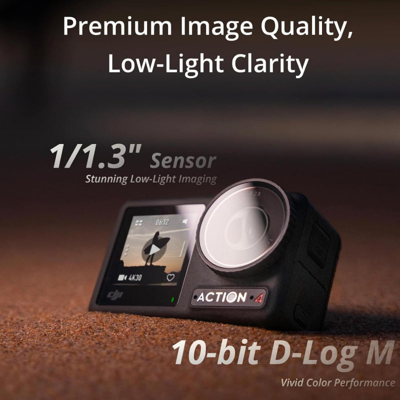 DJI Osmo Action 4 Ultimate Combo | 4K/120fps Waterproof Action Camera with 1/1.3" Sensor, 155º Ultra-Wide, D-Log M 10-Bit Color, Low-Light Imaging, 160 Min Battery