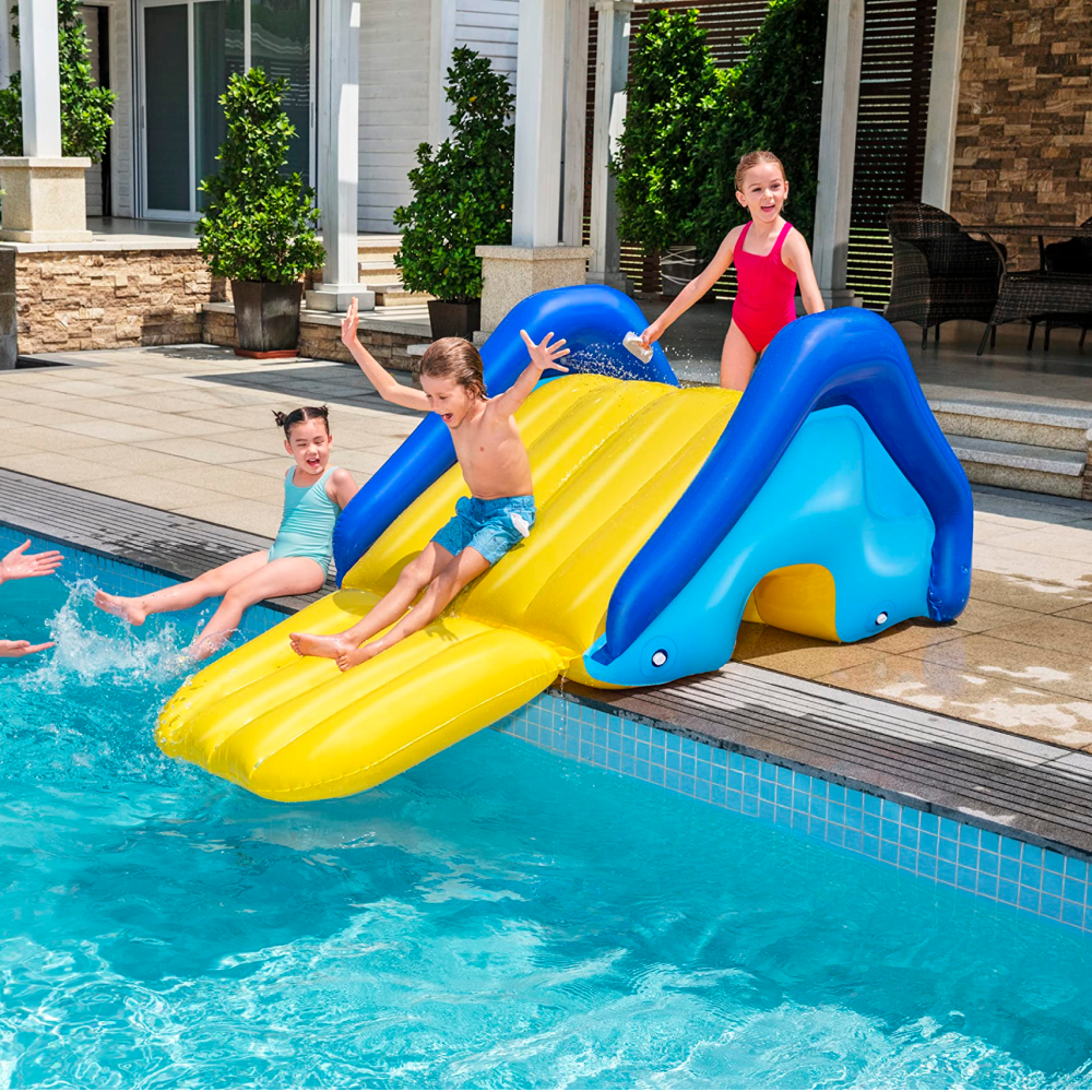 Bestway Inflatable Swimming Pool Slide | Anti-slip, Anti-floating, Stable, Made of PVC, Bestway Inflatable Swimming Pool Slide | Anti-slip, Anti-floating, Stable, Indoor and Outdoor Inflatable Slide, Family Entertainment Item, Swimming Pool Accessory