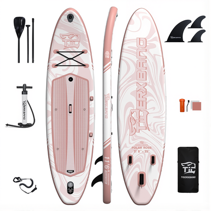 SUP インフレータブルパドルボード | ポータブルで折りたたみ可能、EVA、PVC、軽量で耐久性があり、滑り止め、釣り、サーフィン、レース、子供と大人に最適