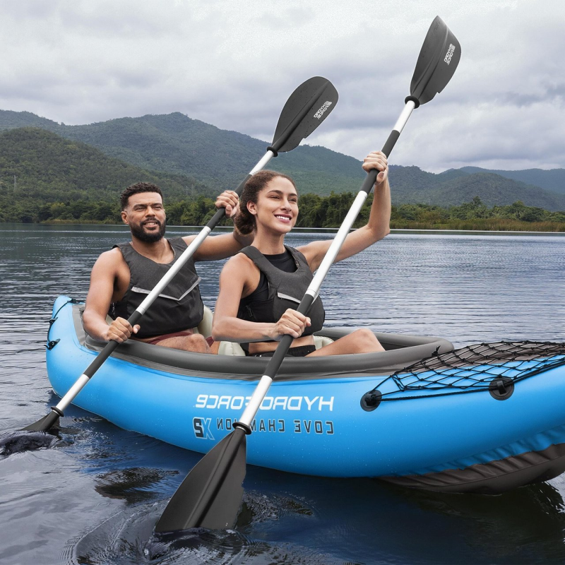 Bestway Inflatable Kayak | Single/Double Canoe, 108.27 * 31.89 * 17.32 Inches / 130.31 * 34.65 * 17.72 Inches, Thickened, Waterproof, Portable and Foldable, Water Sports Fishing Equipment, Outdoor Family Entertainment