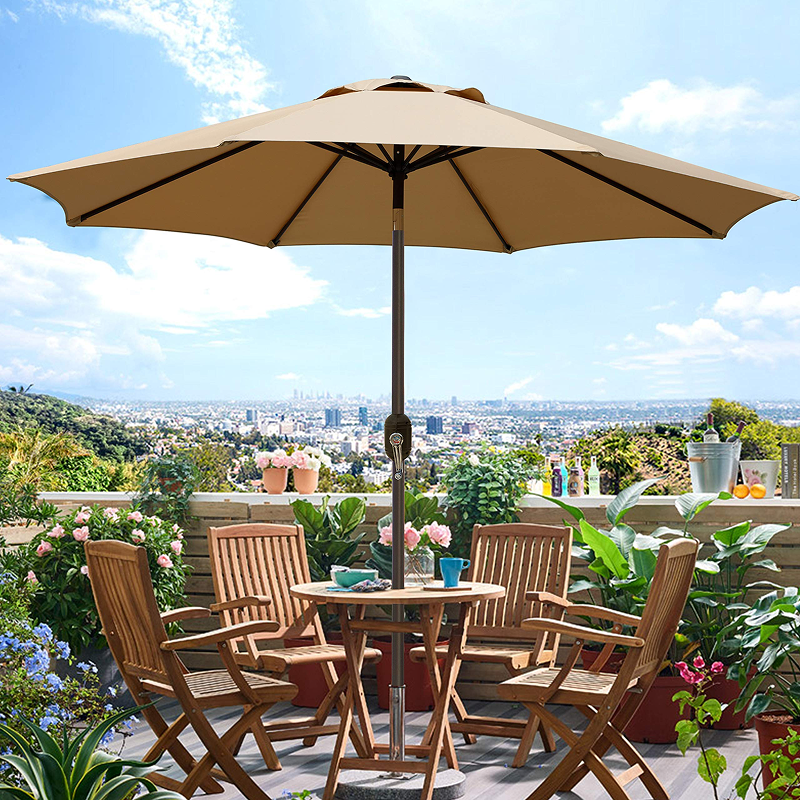 Outdoor Sunshade Umbrella | Wooden Pillars, Rust-proof, Water-resistant, Sun-proof, Portable and Adjustable, Suitable for Use on Beaches, Swimming Pools, Courtyards, Gardens, and Outdoors.