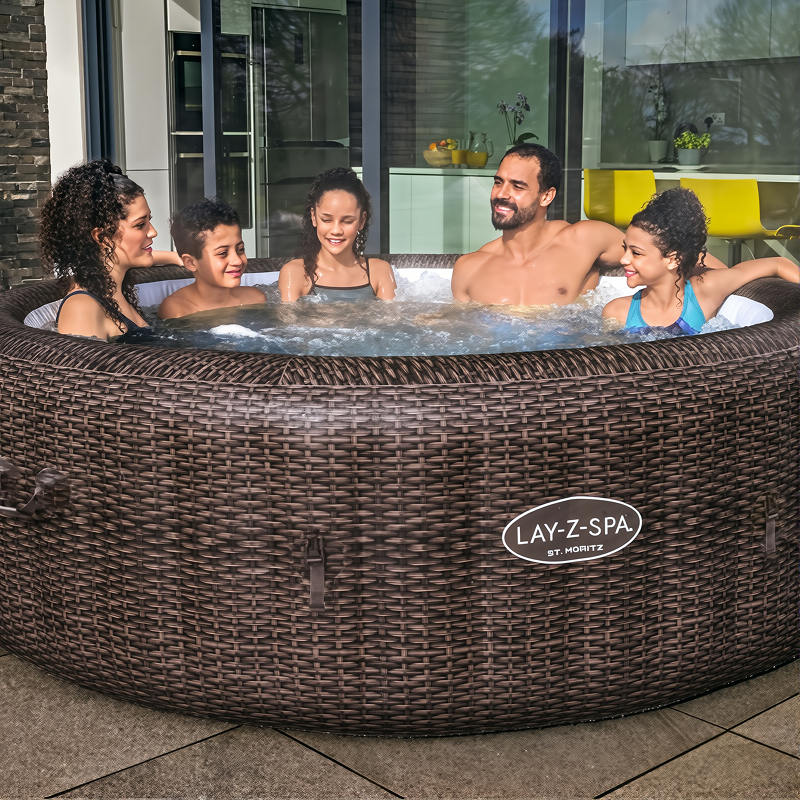Inflatable Bathtub | Large Family Pool with AirJet Bubble Massage and Constant Temperature, Suitable for Outdoor Camping and Entertainment, Inflatable Hot Tub for 1/7 People