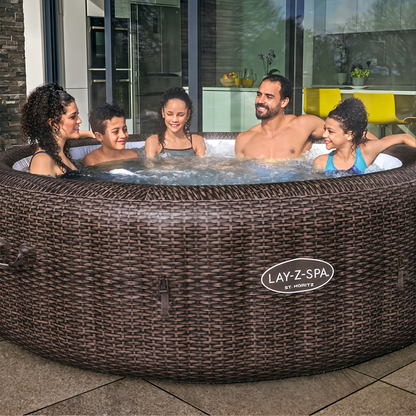 Inflatable Bathtub | Large Family Pool with AirJet Bubble Massage and Constant Temperature, Suitable for Outdoor Camping and Entertainment, Inflatable Hot Tub for 1/7 People