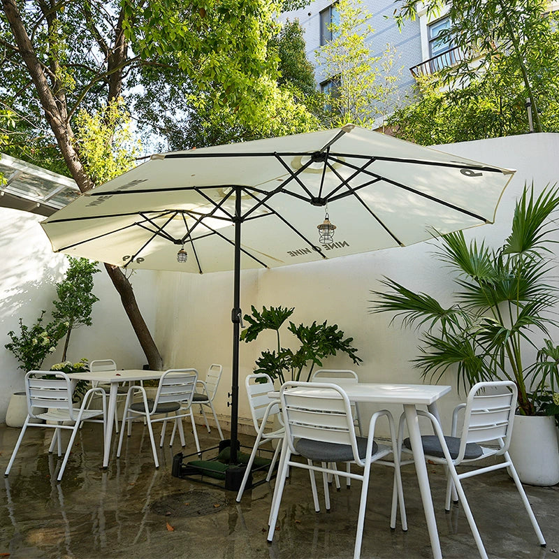 Sunshade Umbrella | High Shading Area, Cast Iron Frame, Rectangular Sunshade Umbrella, Roman Umbrella, Water-filled Base, Suitable for Gardens, Courtyards, Swimming Pools, Coffee Shops