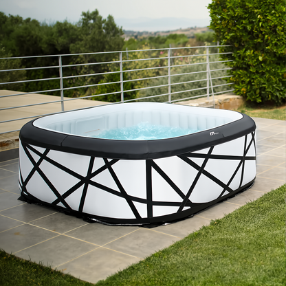 Mspa Inflatable Bathtub | PTC Heating, Smart Control, Convenient, Durable, Anti-freeze Function, Filtration and Circulation System, Ozone Sterilization, Bubble Massage, 3-Speed Adjustment, Outdoor Pool, Single or 6-Person