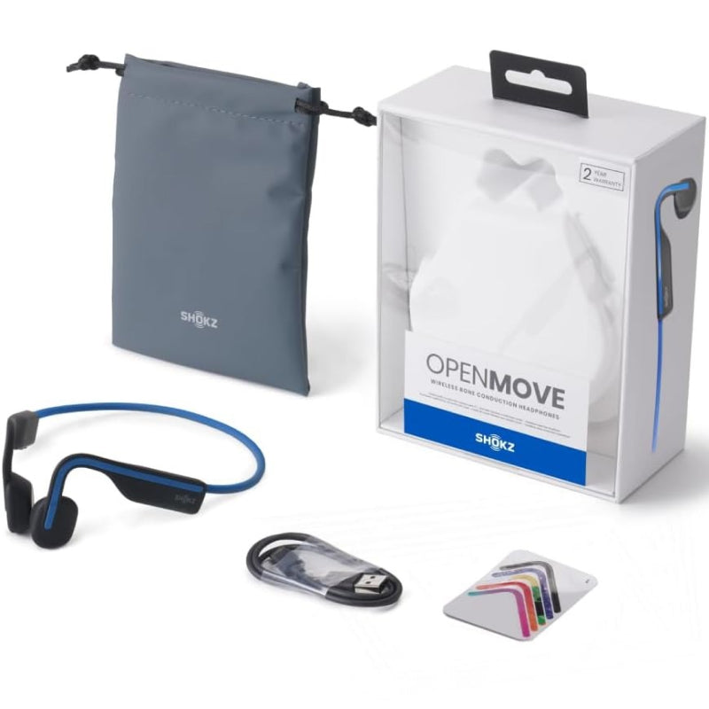 SHOKZ OpenMove Open-Ear Bluetooth Sport Headphones | Bone Conduction Wireless Earphones | IPX5 Sweatproof | Lightweight & Secure Fit | 6h Battery Life