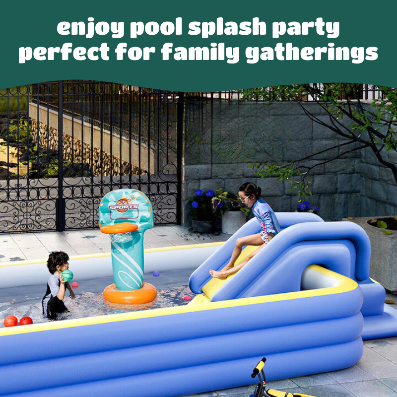 Children's Inflatable Slide | Anti-slip, Anti-side-overturning, Anti-floating, Indoor and Outdoor Water Toys, Family Entertainment Items, 78.74 X 31.50 X 33.46 Inches, with Inflatable Slide, Pedal Pump
