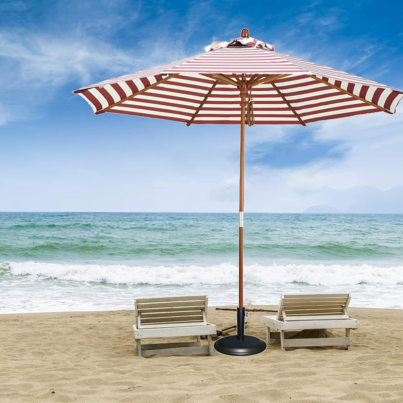 Outdoor Sunshade Umbrella | Natural Wood, Anti-corrosion Material, Sun Protection, Water Resistance, Rotating and Tilting Small Umbrella, Suitable for Gardens, Swimming Pools, Courtyards