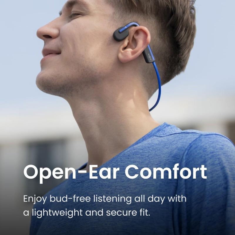 SHOKZ OpenMove Open-Ear Bluetooth Sport Headphones | Bone Conduction Wireless Earphones | IPX5 Sweatproof | Lightweight & Secure Fit | 6h Battery Life