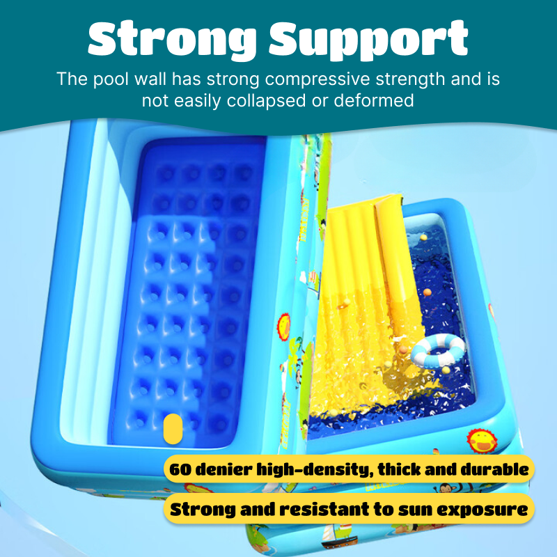 VTR Children's Inflatable Swimming Pool | Three-layer Structure, Multiple Sizes, Foldable, Summer Party Pool, Suitable for All Ages, Indoor or Outdoor Water Games
