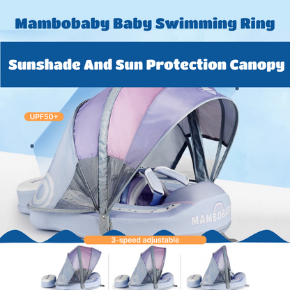 Mambobaby Baby Swimming Ring | Infant Swimming Ring, Swimming Trainer, Lying Style Water Swimming Ring, Anti-slip Design, Sun Protection Function, Adjustable Size, Non-inflatable Swimming Ring, Swimming Training Use