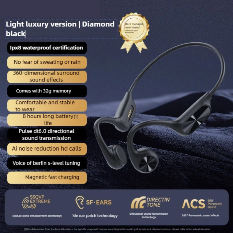 X7 Pro Bone Conduction Swimming Headphones | Bluetooth 5.4, IPX8 Waterproof, 32GB MP3 Player, Open-Ear Sports Headphones with AI Noise Cancellation, 8H+ Battery