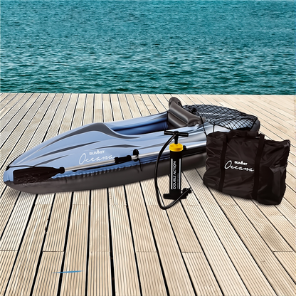 Single-person Inflatable Kayak | Durable, Shock-resistant, Wear-resistant, Thickened, Safe and Stable, Suitable for Fishing Use, 107.87 * 30.31 * 18.90 Inches, Suitable for Outdoor Water Activities, Rescue Equipment, Blue