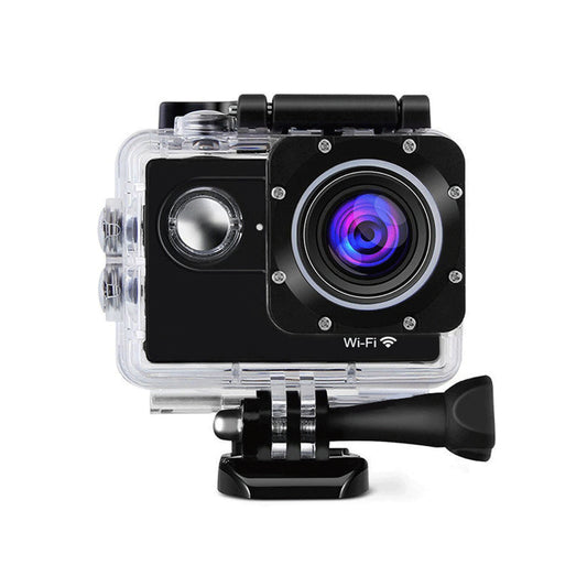 Sports WiFi Action Camera | 30m Waterproof Outdoor Diving Camera, 140° Wide Angle Lens, 2.0'' IPS Screen, Loop Recording, Time-Lapse, 17 Accessories Kit
