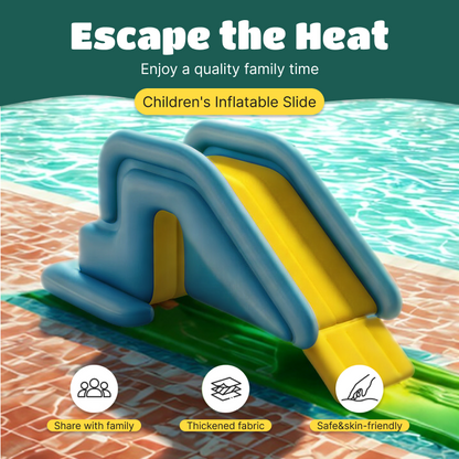 Children's Inflatable Slide | Anti-slip, Anti-side-overturning, Anti-floating, Indoor and Outdoor Water Toys, Family Entertainment Items, 78.74 X 31.50 X 33.46 Inches, with Inflatable Slide, Pedal Pump
