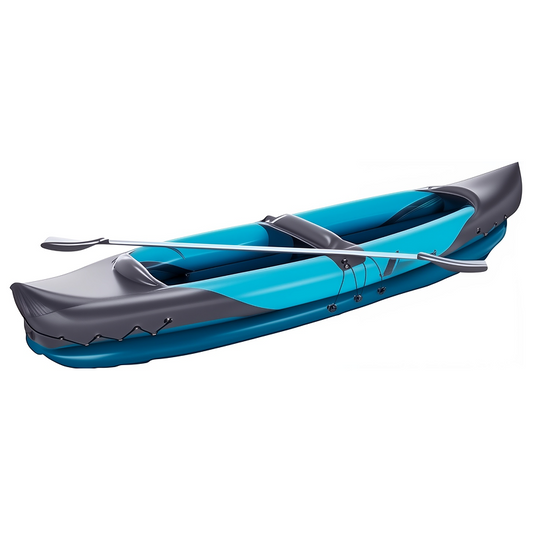 Double-person Inflatable Kayak | Durable, Shock-resistant, Wear-resistant, Thickened, Safe and Stable, Suitable for Fishing Use, Applicable for Outdoor Water Activities, and Can Also Be Used As A Rescue Equipment.