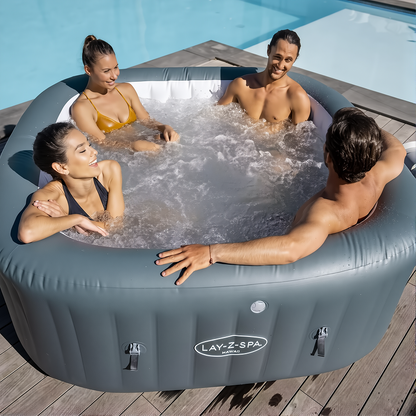 Bestway Square Inflatable Bathtub | Foam and Water Spray Massage, Heating and Constant Temperature System, Foldable, Suitable for Home Swimming Pool,  Bath Basin, 4-6 People